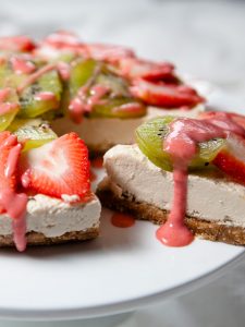 Strawberry Kiwi Vegan Cheesecake