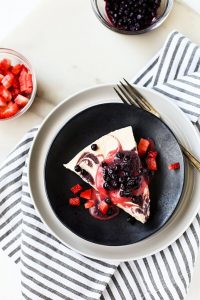 Strawberry Blueberry Swirl Vegan Cheesecake